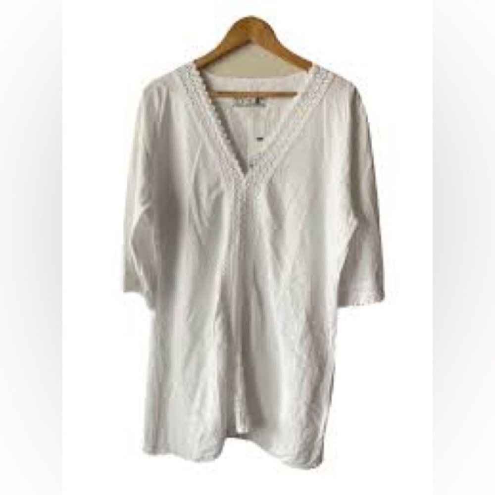 Seaspice Resort Wear cream Tunic Dress Cover Up Women’s Size medium Beachy